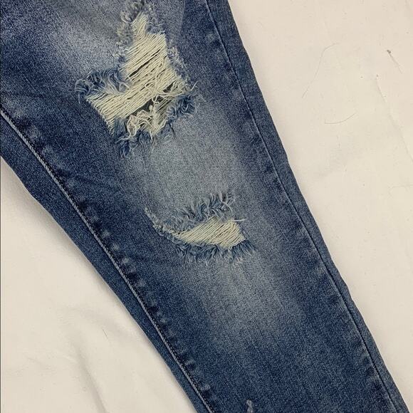 Judy Blue size 7 27 new Mid rise Blue Skinny Capri Jeans distressed summer NWT - Picture 4 of 11